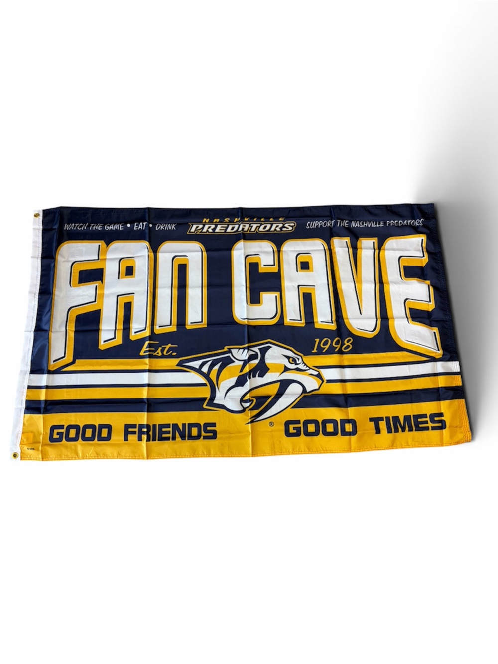 'Fan Cave' Blue & Gold Flag